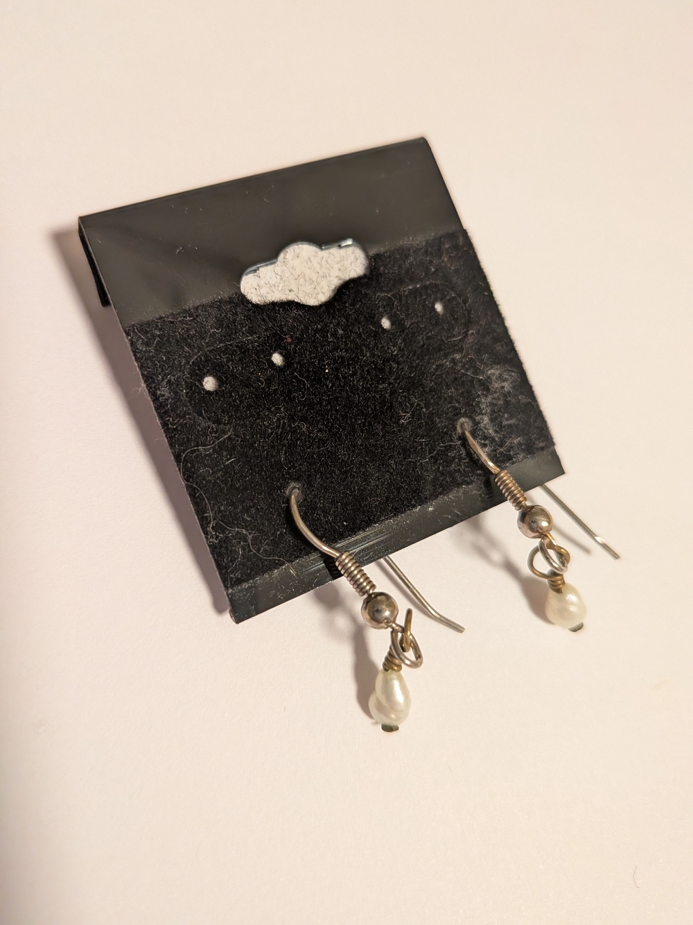 Dainty Pearl Drop‎ Hook Earrings - White Pearls